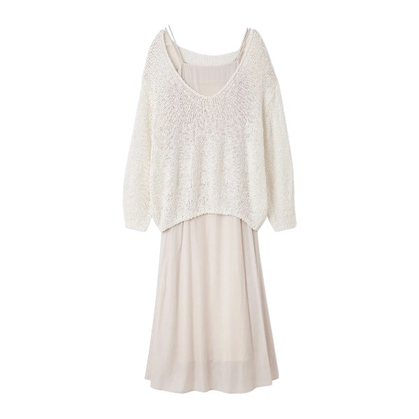 スラブニットセットワンピース